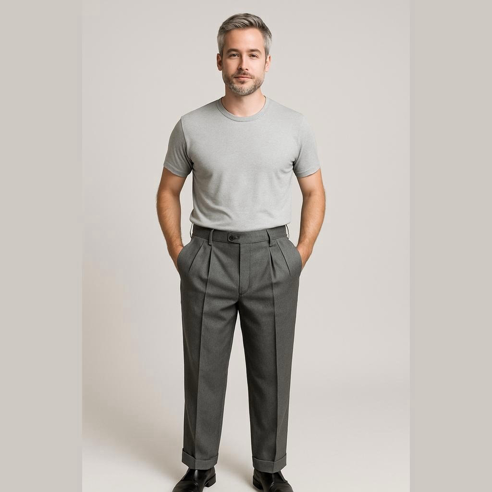 Lauren Ralph Lauren Gray Pleated Dress Pants Size 42x30